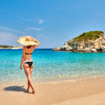 Woman in bikini on beach